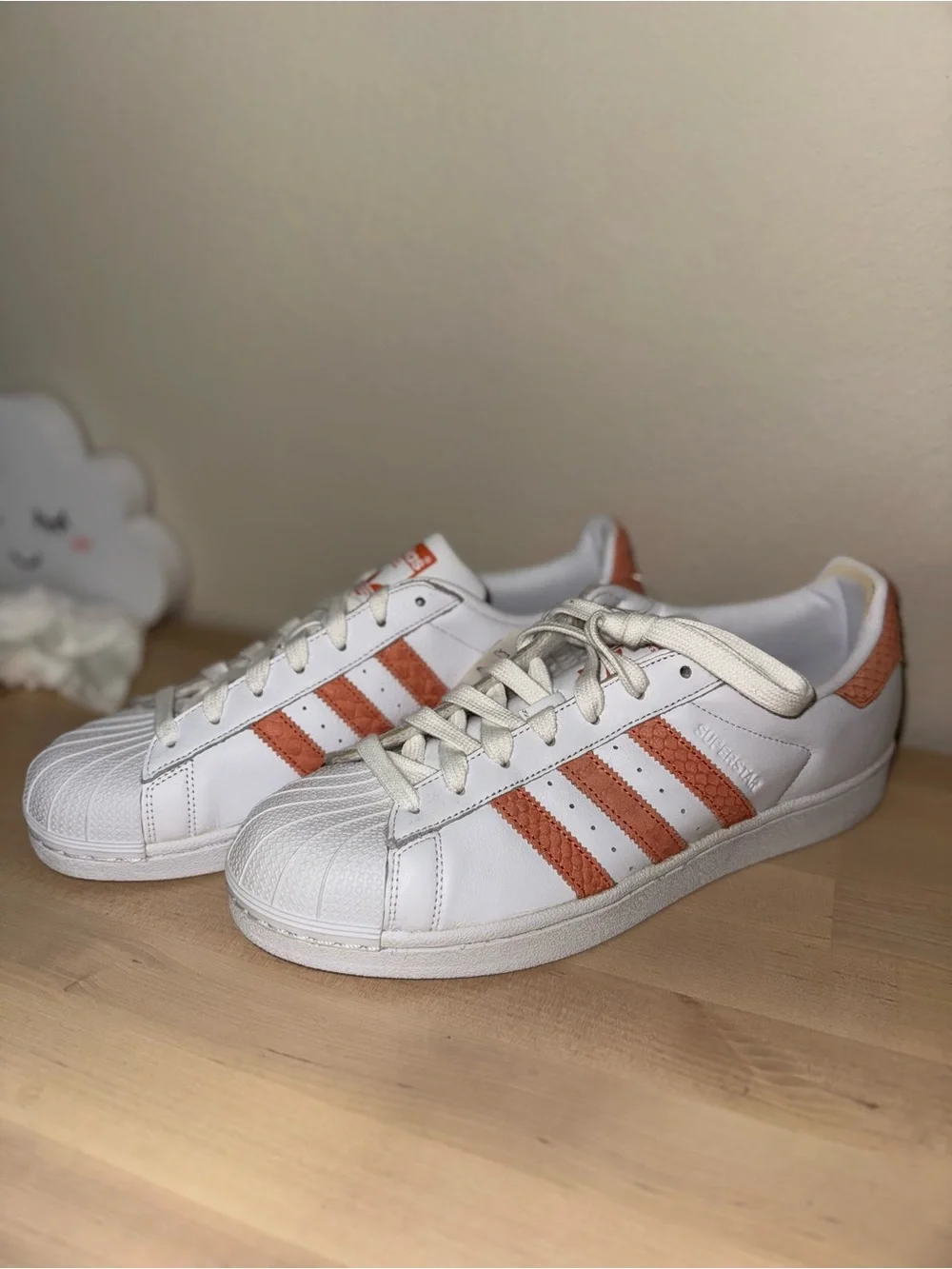 adidas White Sneakers with Coral Stripes - Picture 4 of 4